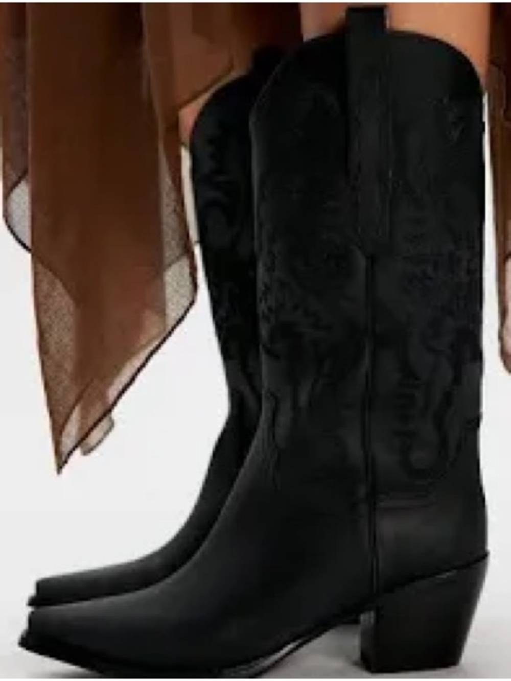 Jeffrey Campbell Daggert Cowboy Boots Black Leather Women's Size 9 - Picture 2 of 11